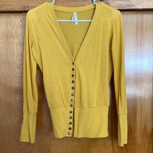 Yellow snap cardigan